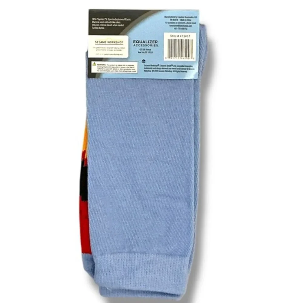 Sesame Street Elmo Crew Socks Novelty Blue Unisex Adult 9-13 Men’s One Size